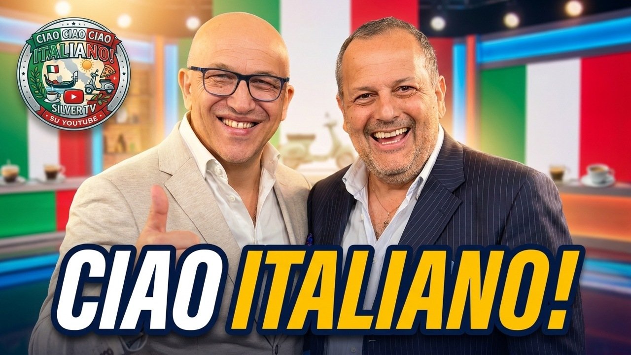 Grafika programu „Ciao Ciao Ciao Italiano” z gospodarzami Enrico Buscemą i Vito Casettim